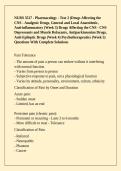 NURS 3517 - Pharmacology - Test 2 &lpar;Drugs Affecting the CNS - Analgesic Drugs&comma; General and Local Anaesthetic&comma; Anti-inflammatory &lpar;Week 3&rpar; Drugs Affecting the CNS - CNS Depressants and Muscle Relaxants&comma; Antiparkinsonian Drugs&comma; Anti-Epileptic Drugs &lpar;Week 4&rpar; P