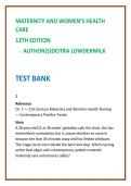 Maternity & Women&rsquo;s Health Nursing Test Bank 2026 &vert; Lowdermilk 13th Ed &vert; NCLEX Maternity MCQs