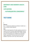 Maternity Nursing Test Bank 2026 &vert; Lowdermilk Maternity & Women&rsquo;s Health Care 13th Ed &vert; NCLEX-Style MCQs