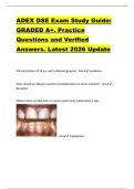 ADEX DSE Exam Study Guide&colon;  GRADED A&plus;&period; Practice  Questions and Verified  Answers&period; Latest 2026 Update 