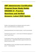 ARF Administrator Certification  Program Exam Study Guide&colon;  GRADED A&plus;&period; Practice  Questions and Verified  Answers&period; Latest 2026 Update 