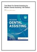 Test Bank for Modern Dental Assisting&comma; 14th Edition by Debbie S&period; Robinson &vert; Latest Update 2026 &vert; 100&percnt; Guarantee Pass