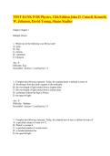 Test Bank for Physics&comma; 12th Edition by John D&period; Cutnell&comma; Kenneth W&period; Johnson&comma; David Young & Shane Stadler &vert; Latest Update 2026 &vert; 100&percnt; Guarantee Pass