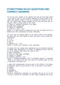 DYSRHYTHMIA NCLEX QUESTIONS AND CORRECT ANSWERS