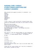 NURSING CARE&colon; CARDIAC DYSRHYTHMIAS QUESTIONS AND CORRECT ANSWERS