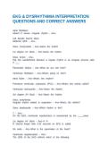 EKG & DYSRHYTHMIA INTERPRETATION QUESTIONS AND CORRECT ANSWERS