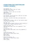 DYSRHYTHMIA TEST QUESTIONS AND CORRECT ANSWERS