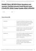 PN4001 FINAL REVIEW EXAM Questions and Answers &lpar;Verified Answers&rpar; Most Recent exam COMPLETE &lpar;2026&rpar; &lpar;Latest Update 2026&rpar; UPDATE&excl;&excl;