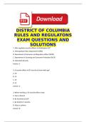 DISTRICT OF COLUMBIA RULES & REGULATIONS EXAM QUESTIONS AND VERIFIED ANSWERS