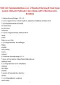 NUR 160 Final Exam &ndash; Fundamental Concepts of Practical Nursing II &ndash; Hondros College of Nursing &ndash; 2026&sol;2027 &vert; Practice questions with verified answers