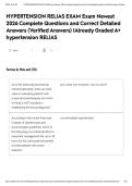 HYPERTENSION RELIAS EXAM Exam Newest 2026 Complete Questions and Correct Detailed Answers &lpar;Verified Answers&rpar; &vert;Already Graded A&plus; hypertension RELIAS