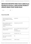 NBME BIOCHEMISTRY SHELF EXAM &lpar;2026&rpar; Exam Questions & Answers &vert; Latest Already Graded A&plus; UPDATE &vert;2026&excl;&excl; STUDY GUIDE EXAM