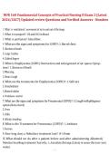 Package deal for NUR 160 Exam &ndash; Fundamental Concepts of Practical Nursing II &ndash; Hondros College of Nursing &ndash; 2026&sol;2027 &vert; Questions with verified answers &lpar;100&percnt; correct&rpar;