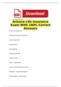 Arizona Life Insurance Exam With 100&percnt; Correct Answers