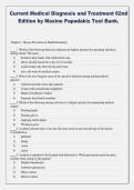 Current Medical Diagnosis and Treatment Test Bank&comma; 62nd Edition &vert; Papadakis et al&period; &vert; Latest Update 2026 &vert; Exam Prep Q&A PDF