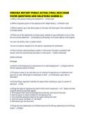 INDIANA NOTARY PUBLIC ACTUAL FINAL 2026 EXAM PAPER QUESTIONS AND SOLUTIONS
