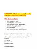 NUR417 FINAL EXAM Care of Adult II&comma; Concordia&comma; St&period; Paul &lpar;Actual Questions and Answers&rpar;&period;pdf