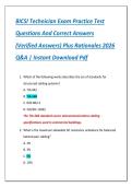 BICSI Technician Exam Practice Test  Questions And Correct Answers  &lpar;Verified Answers&rpar; Plus Rationales 2026  Q&A &vert; Instant Download Pdf 