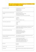 NSG 122 Fundamentals of Nursing Exam 4 UPDATED ACTUAL  Questions and CORRECT Answers 