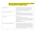 NSG 122 Fundamental Concepts HESI Final Exam UPDATED  ACTUAL Questions and CORRECT Answers 