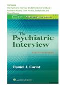The Psychiatric Interview 4th Edition Carlat Test Bank &vert; Psychiatric Nursing Exam Practice&comma; Study Guide&comma; and Clinical Review &vert; All Chapters 