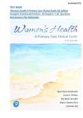Test Bank Complete&lowbar; Women's Health&colon; A Primary Care Clinical Guide 5th Edition&comma; By Diane Schadewald&comma; Ursula Pritham&comma; Ellis Youngkin&comma; Marcia Davis&comma; Catherine Juve All Chapters 1-26&vert; Latest Edition With Verified Answers&vert; Grade A&plus;