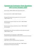 Commercial Contractor Exam Questions with Correct Answers 2025