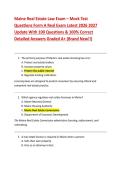Maine Real Estate Law Exam &ndash; Mock Test  Questions Form A Real Exam Latest 2026 2027  Update With 100 Questions & 100&percnt; Correct  Detailed Answers Graded A&plus; &lpar;Brand New&excl;&excl;&rpar; 