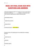 MGSC 395 FINAL EXAM 2026 WITH  QUESTIONS AND ANSWERS 