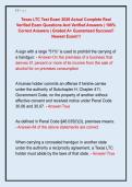 Texas LTC Test Exam 2026 Actual Complete Real  Verified Exam Questions And Verified Answers &vert; 100&percnt;  Correct Answers &vert; Graded A&plus; Guaranteed Success&excl;&excl;  Newest Exam&excl;&excl;&excl; 