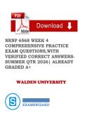 NRNP 6568 Week 4 Comprehensive Practice Exam Questions with Verified Correct Answers - Summer Quarter 2026 &vert; Already Graded A&plus;