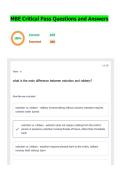 MBE Critical Pass Questions and Answers&vert;Accurate &vert;Verified