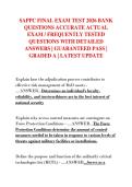 SAPPC FINAL EXAM TEST 2026 BANK  QUESTIONS ACCURATE ACTUAL  EXAM &sol; FREQUENTLY TESTED  QUESTIONS WITH DETAILED  ANSWERS &vert; GUARANTEED PASS &vert;  GRADED A &vert; LATEST UPDATE