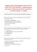Google Associate Cloud Engineer &lpar;ACE&rpar; ACTUAL PRACTICE EXAM 2026&sol;2027 &vert; Verified Questions and Answers &vert; Hands-On&comma; gcloud & Console Focus &vert; Exam Pass Target - A&plus; Graded