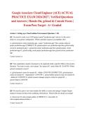 Google Associate Cloud Engineer &lpar;ACE&rpar; ACTUAL PRACTICE EXAM 2026&sol;2027 &vert; Verified Questions and Answers &vert; Hands-On&comma; gcloud & Console Focus &vert; Exam Pass Target - A&plus; Graded