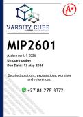 MIP2601 Assignment 1 &lpar;DETAILED ANSWERS&rpar; 2026 - DISTINCTION GUARANTEED
