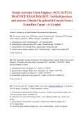 Google Associate Cloud Engineer &lpar;ACE&rpar; ACTUAL PRACTICE EXAM 2026&sol;2027 &vert; Verified Questions and Answers &vert; Hands-On&comma; gcloud & Console Focus &vert; Exam Pass Target - A&plus; Graded