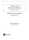 Instructors Solution Manual for Beginning Algebra 8th Edition by Elayn Martin-Gay&comma; All Chapters 1-9