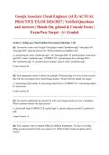 Google Associate Cloud Engineer &lpar;ACE&rpar; ACTUAL PRACTICE EXAM 2026&sol;2027 &vert; Verified Questions and Answers &vert; Hands-On&comma; gcloud & Console Focus &vert; Exam Pass Target - A&plus; Graded