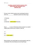 FLORIDA 4-HOUR TRAFFIC SCHOOL WITH QUESTIONS AND ANSWERS 100&percnt; VERIFIED 2026&period;