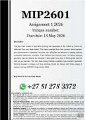 MIP2601 Assignment 1 &lpar;COMPLETE ANSWERS&rpar; 2026 - DUE 13 May 2026