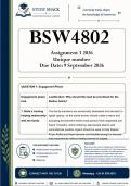 BSW4802 Assignment 3 &lpar;QUALITY ANSWERS&rpar; 2026 