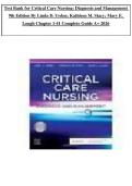 Test Bank for Critical Care Nursing&colon; Diagnosis and Management 9th Edition By Linda D&period; Urden&semi; Kathleen M&period; Stacy&semi; Mary E&period; Lough Chapter 1-41 Complete Guide A&plus; 2026