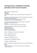 Zoology Exam 1 &lpar;Kingdom Animalia&rpar; Questions with Correct Answers