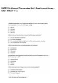 NURS 5334 Advanced Pharmacology Quiz 1 Questions and Answers Latest 2026&sol;27- UTA