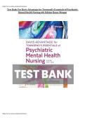 Davis Advantage for Townsend&rsquo;s Essentials of Psychiatric Mental Health Nursing 9th Edition Test Bank 2026 &vert; Karyn Morgan Verified Questions and Answers