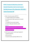 NFPA 79 Industrial Machinery Electrical  Standard Questions And Correct Answers  &lpar;Verified Answers&rpar; Plus Rationales 2026 Q&A &vert;  Instant Download Pdf 