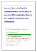 Combined Sewer Overflow &lpar;CSO&rpar;  Management Exam Practice Questions  And Correct Answers &lpar;Verified Answers&rpar;  Plus Rationales 2026 Q&A &vert; Instant  Download Pdf 