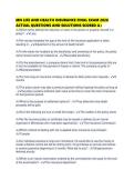 MN LIFE AND HEALTH INSURANCE FINAL EXAM 2026 ACTUAL QUESTIONS AND SOLUTIONS