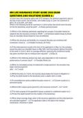 MN LIFE INSURANCE STUDY GUIDE 2026 EXAM QUESTIONS AND SOLUTIONS SCORED 